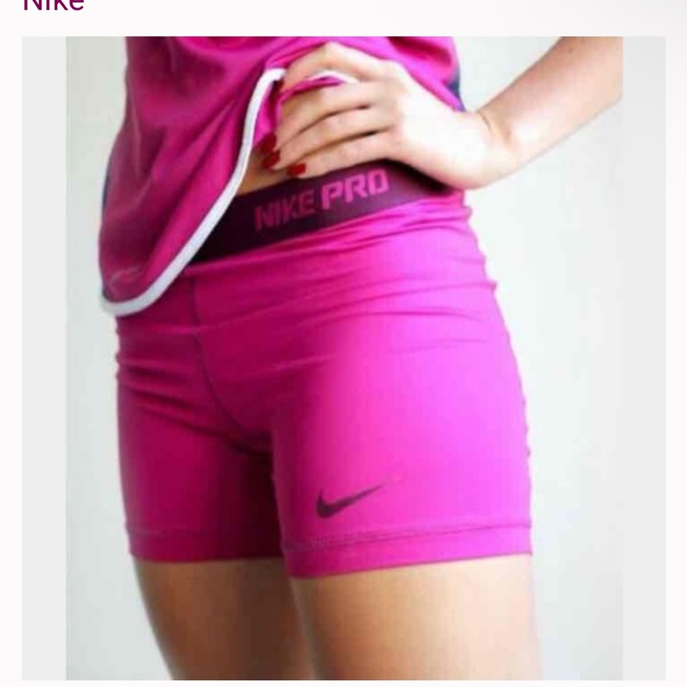 Nike Pink Spandex Shorts with flip over waistband Size Small